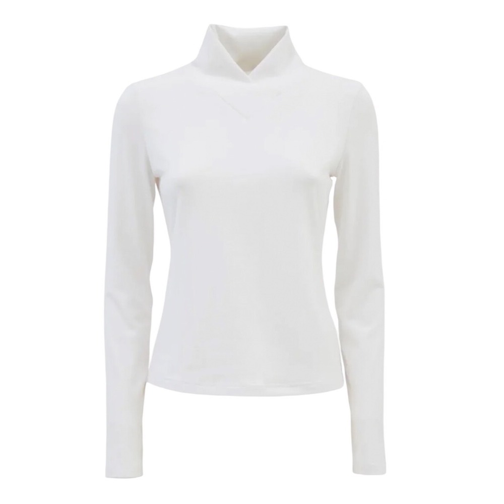 Julia Allert White Designer Long Sleeve Soft Sweater Funnel Neck MOD 2769 XL NWT